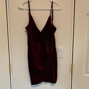B Darlin Deep Red Velvet Mini Dress